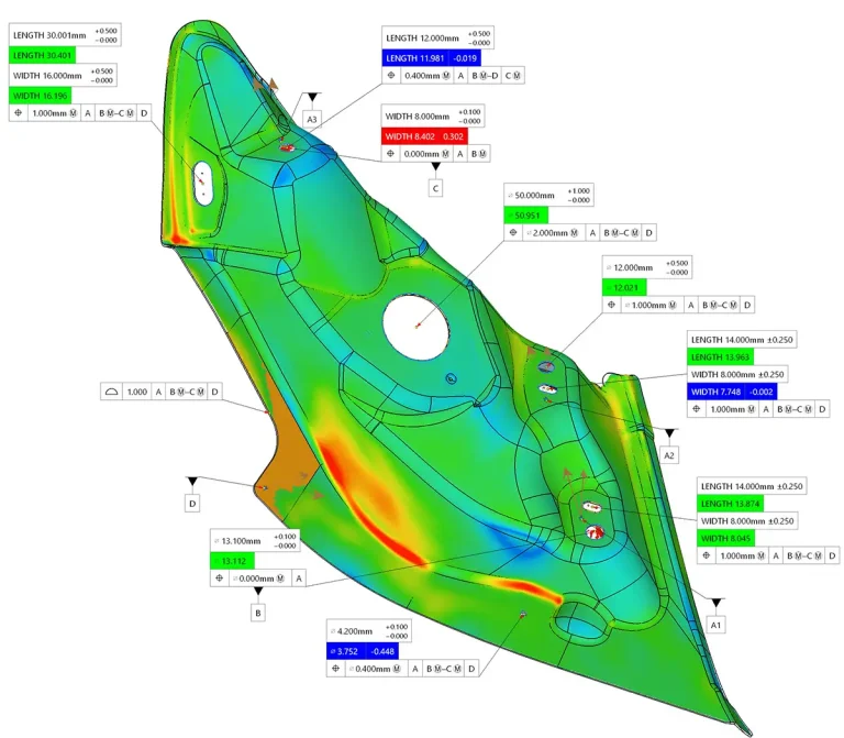 optical scanning result in Focus with LK laser scanner on CMM